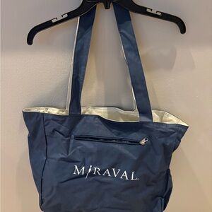 Miraval Blue/beige reversible Tote Bag